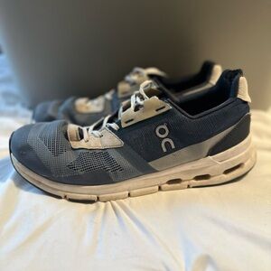 On Running Men's Navy and Cream Sneakers